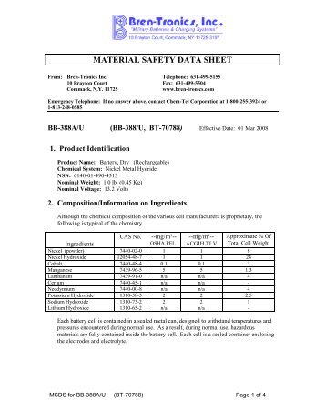 MSDS - Bren-Tronics