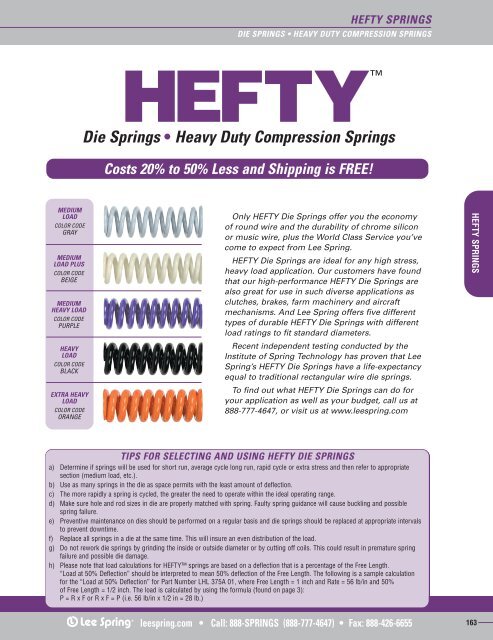 Die Springs â¢ Heavy Duty Compression Springs - Lee Spring Ltd