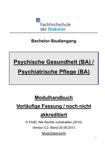 Psychiatrische Pflege - Fachhochschule der Diakonie gGmbH