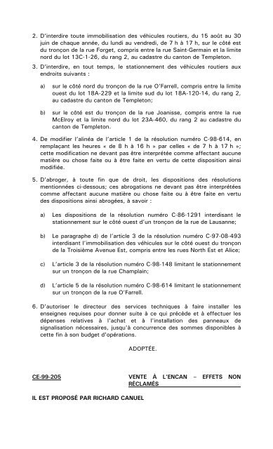 une sance ordinaire du comit excutif de la Ville de Gatineau, tenue le