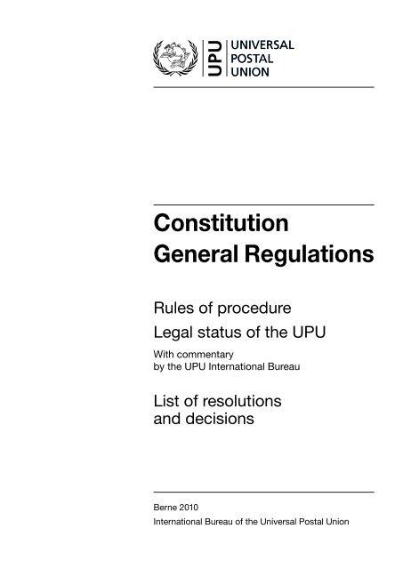 Constitution of the UPU - Universal Postal Union