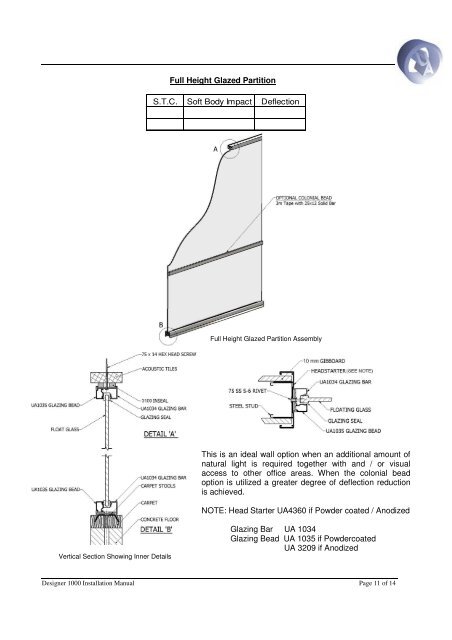 Designer 1000 Assembly Details - Ullrich Aluminium