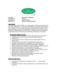 Job Title - Capital Area Food Bank