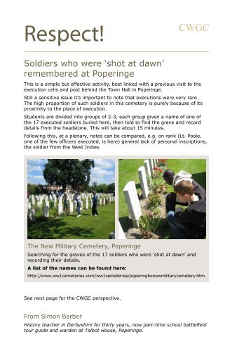 Shot at Dawn - Commonwealth War Graves Commission