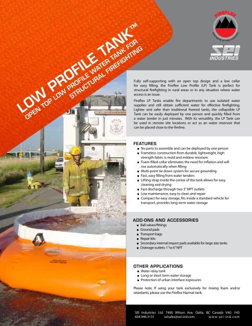 Fireflex Low Profile Tank Brochure - SEI Industries Ltd.