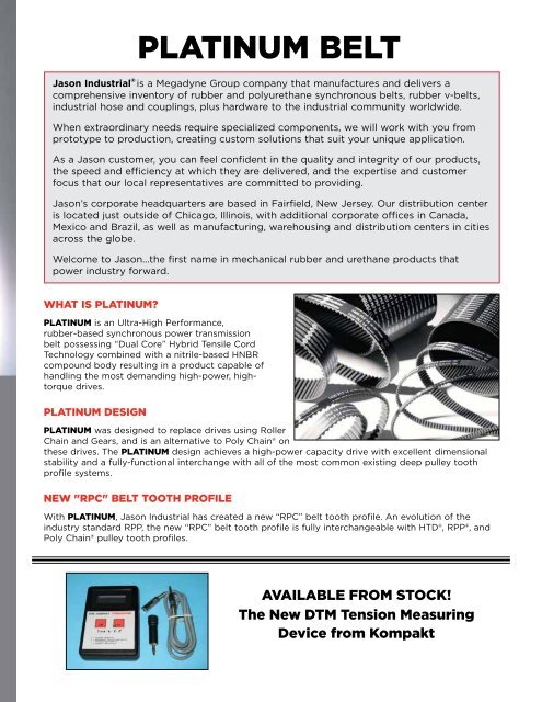 Jason Platinum Belts Short.pdf - Rainbow Precision Products, Inc.