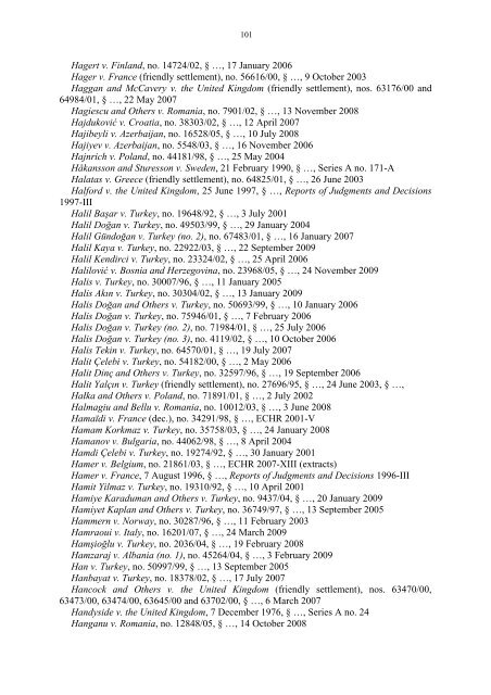 Case-Law References of Judgments and Published Decisions