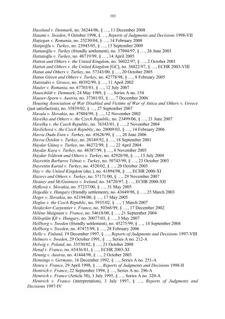 Case-Law References of Judgments and Published Decisions