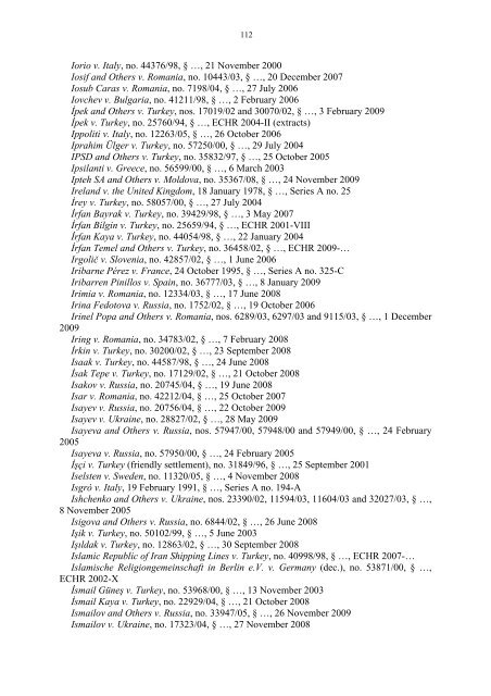 Case-Law References of Judgments and Published Decisions