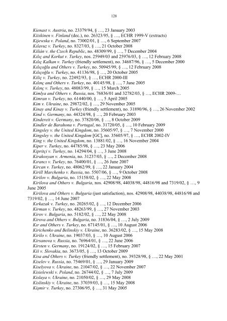 Case-Law References of Judgments and Published Decisions