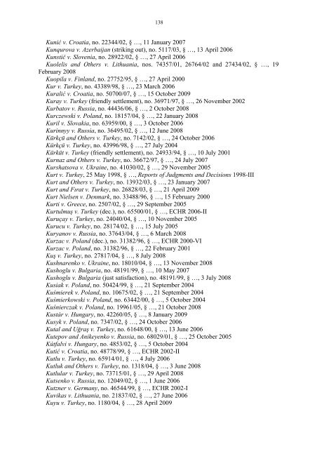 Case-Law References of Judgments and Published Decisions