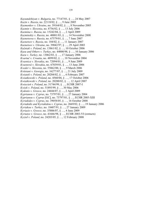 Case-Law References of Judgments and Published Decisions