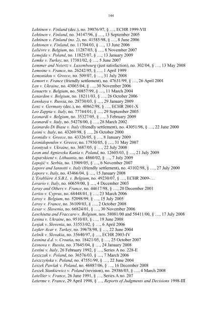 Case-Law References of Judgments and Published Decisions