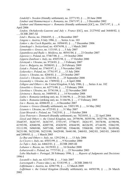 Case-Law References of Judgments and Published Decisions