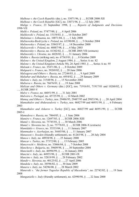 Case-Law References of Judgments and Published Decisions