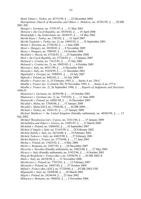 Case-Law References of Judgments and Published Decisions