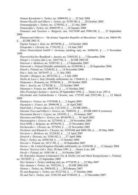 Case-Law References of Judgments and Published Decisions