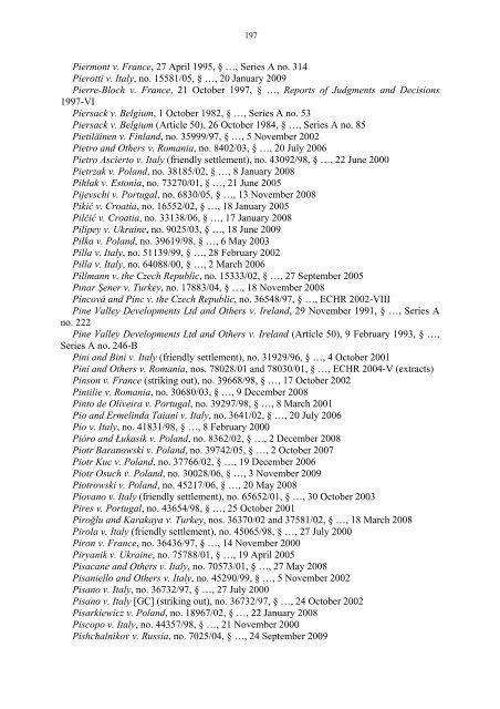 Case-Law References of Judgments and Published Decisions