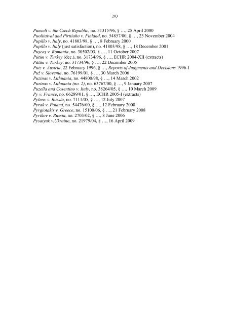 Case-Law References of Judgments and Published Decisions