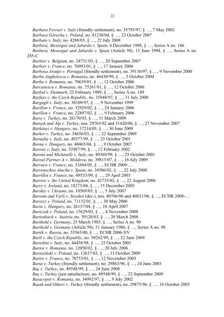 Case-Law References of Judgments and Published Decisions