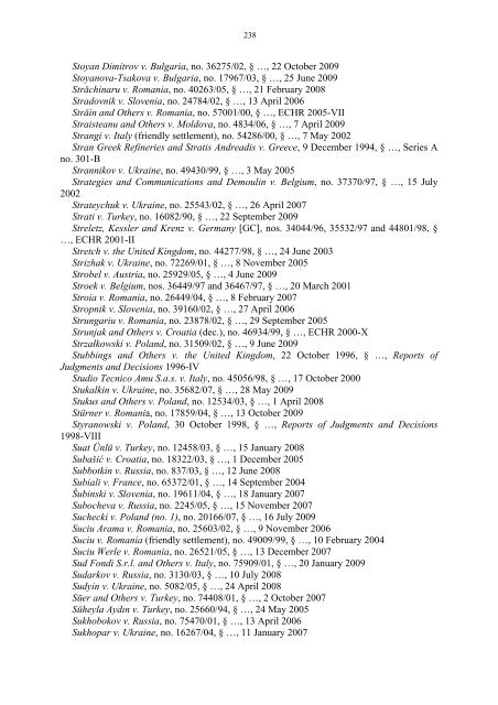 Case-Law References of Judgments and Published Decisions