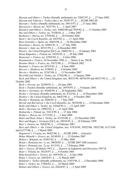 Case-Law References of Judgments and Published Decisions