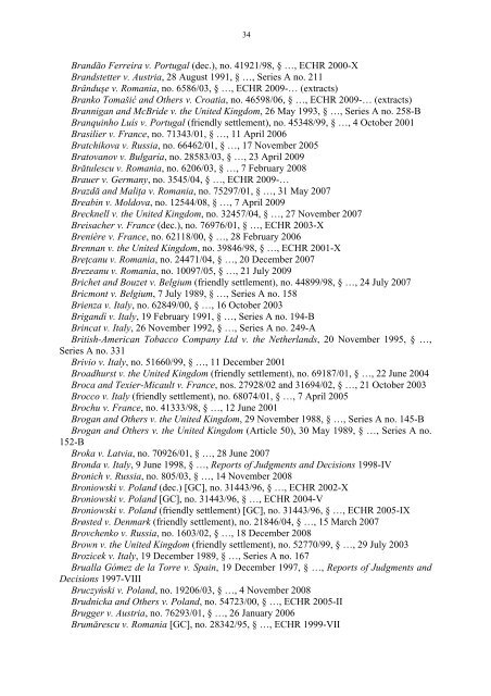 Case-Law References of Judgments and Published Decisions