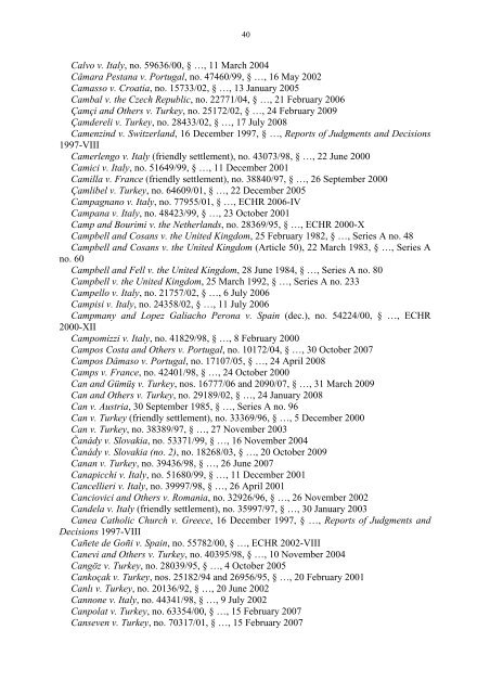 Case-Law References of Judgments and Published Decisions