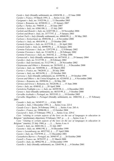 Case-Law References of Judgments and Published Decisions