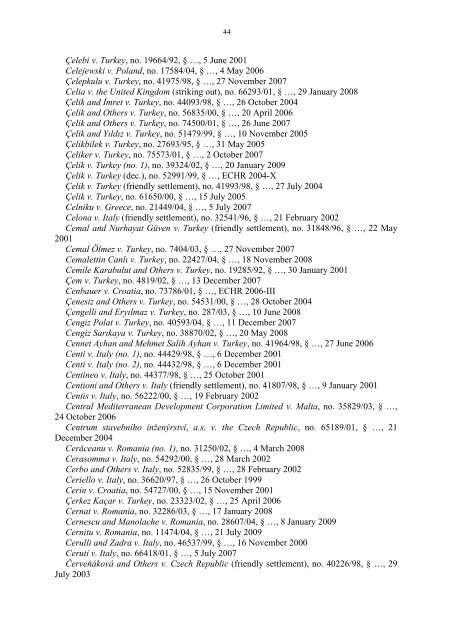 Case-Law References of Judgments and Published Decisions