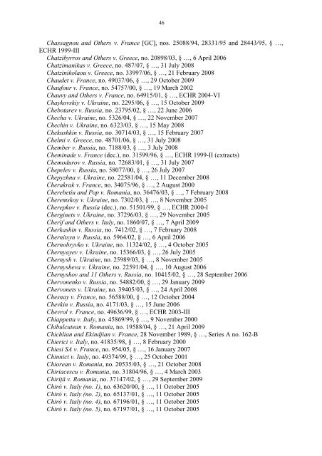 Case-Law References of Judgments and Published Decisions