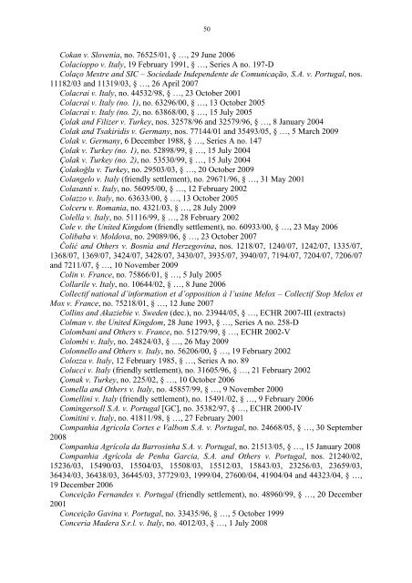 Case-Law References of Judgments and Published Decisions