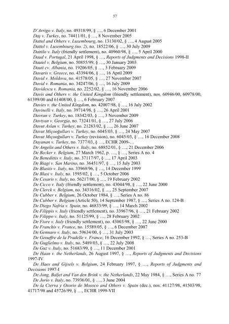 Case-Law References of Judgments and Published Decisions