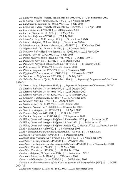 Case-Law References of Judgments and Published Decisions