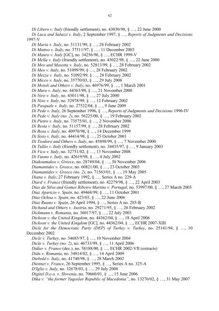 Case-Law References of Judgments and Published Decisions