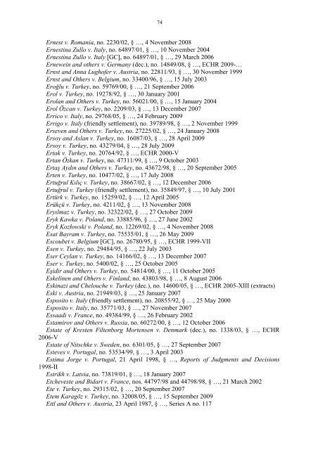 Case-Law References of Judgments and Published Decisions