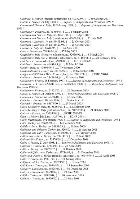 Case-Law References of Judgments and Published Decisions