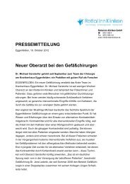 PRESSEMITTEILUNG Neuer Oberarzt bei den GefÃ¤Ãchirurgen