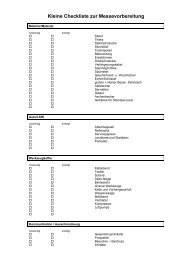 Kleine Checkliste zur Messevorbereitung