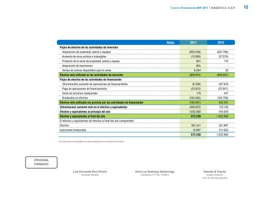 Estados financieros NIIF 2011 ISAGEN S.A. E.S.P.