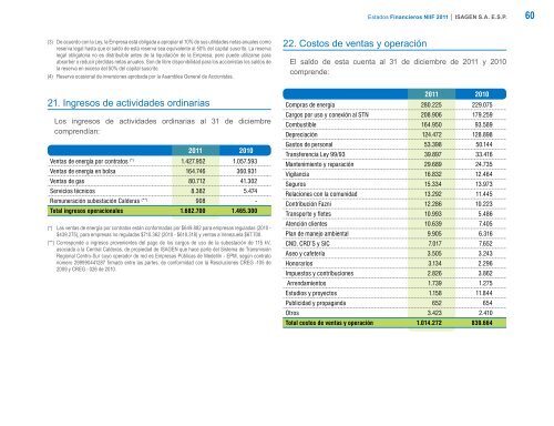 Estados financieros NIIF 2011 ISAGEN S.A. E.S.P.