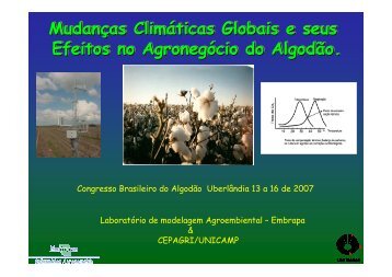 Mudanças Climáticas Globais e seus Efeitos no ... - Embrapa Algodão