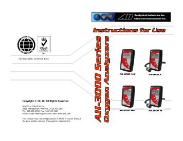 AII-3000 A Series Portable Oxygen Analyzer - Advanced Instruments ...