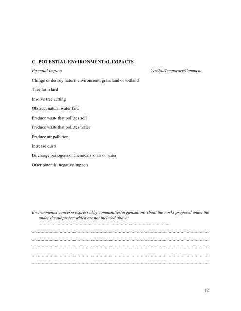 environmental impact management framework (eimf) - LGED