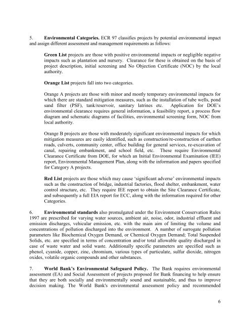 environmental impact management framework (eimf) - LGED