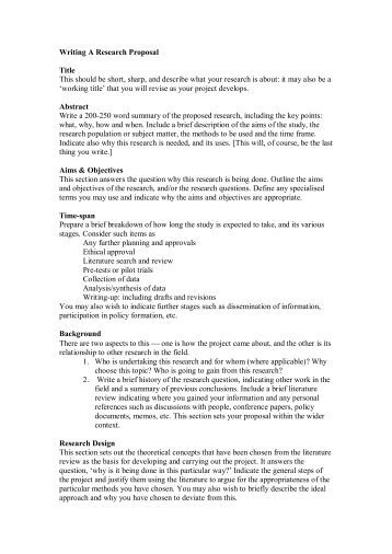 RESEARCH PROJECT PROPOSAL TEMPLATE/FORMAT