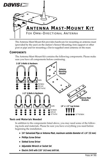 antenna mast-mount kit - Davis Instruments Corp.