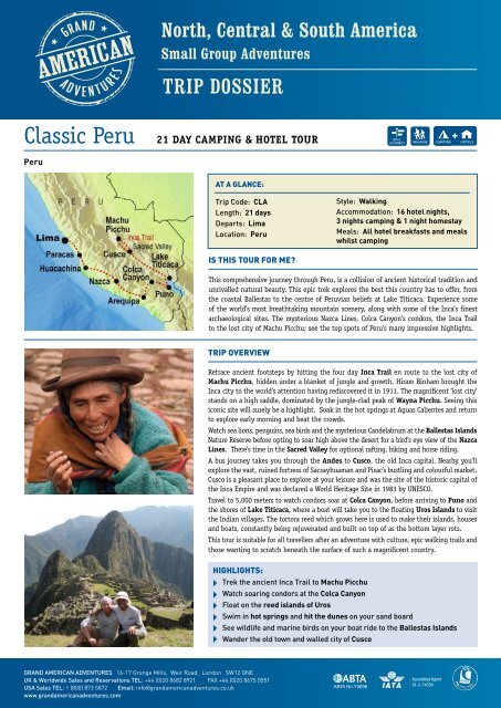 to download pdf trip dossier - Adventure Holidays