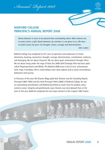 Annual Report 2008 - Radford College