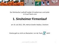 1. Sinsheimer Firmenlauf - Kraichgau-Lauf